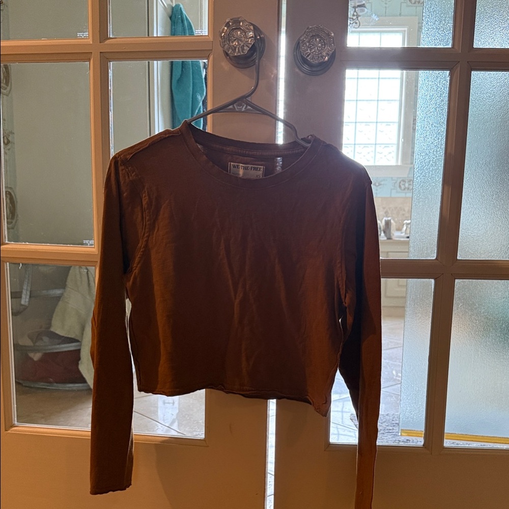 Free People Chocolate Long Sleeve Top